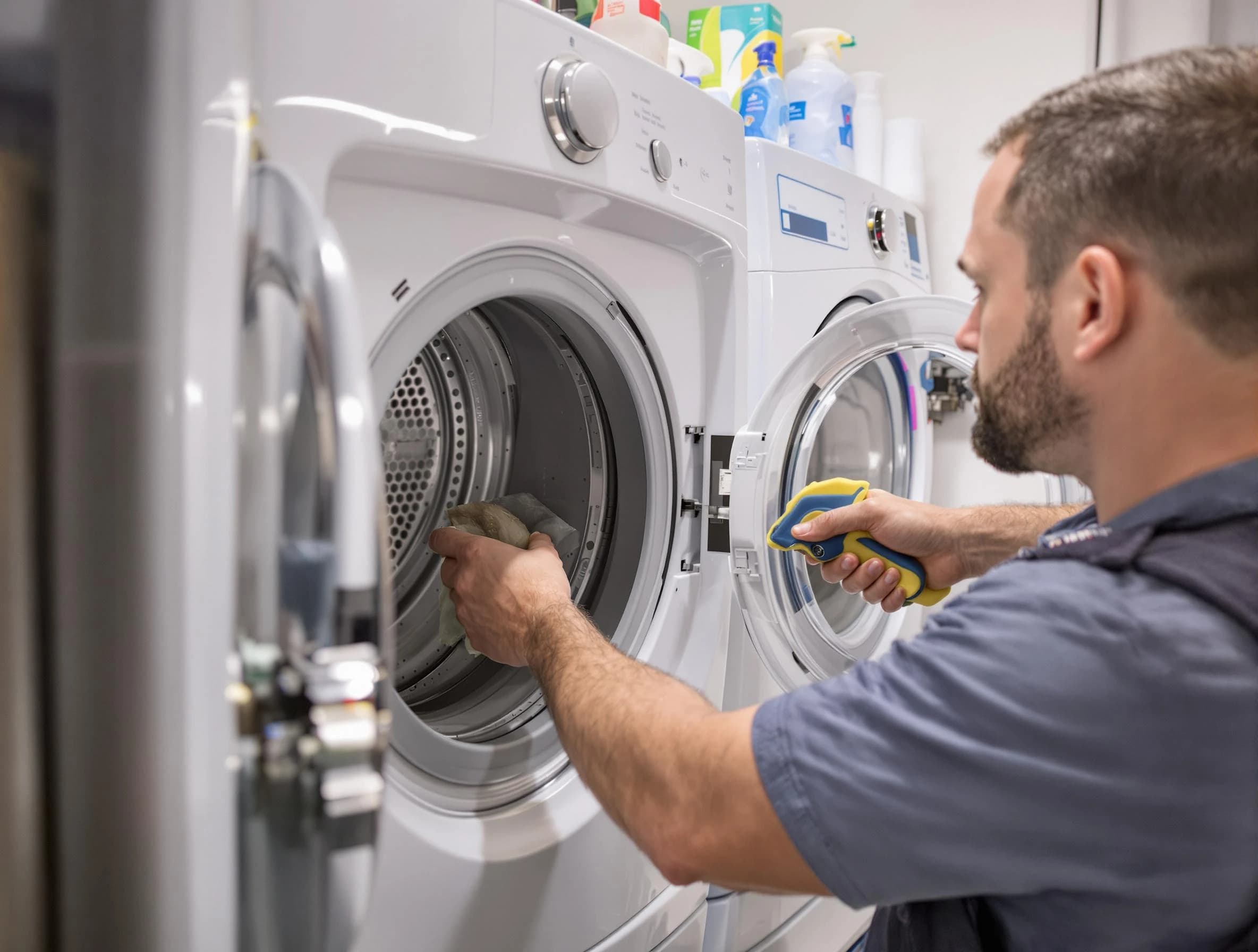 Sun City West Dryer Vent Cleaning specialist removing lint buildup from a dryer lint trap system in Sun City West