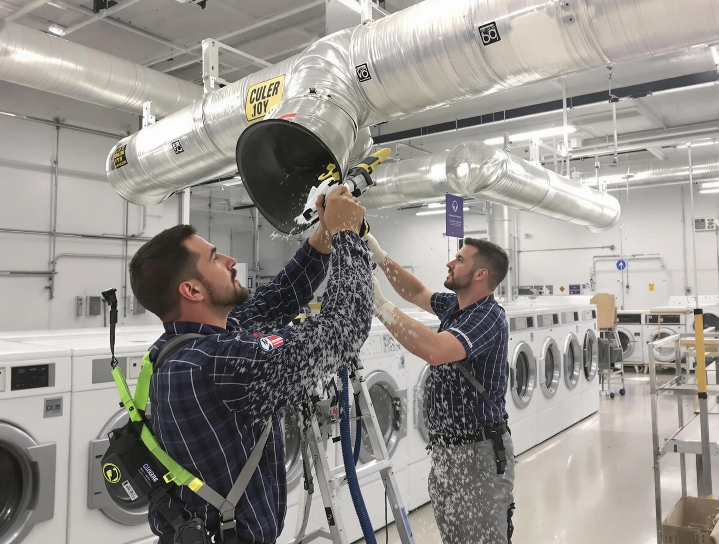 Sun City West Dryer Vent Cleaning team performing large-scale commercial dryer vent cleaning in Sun City West