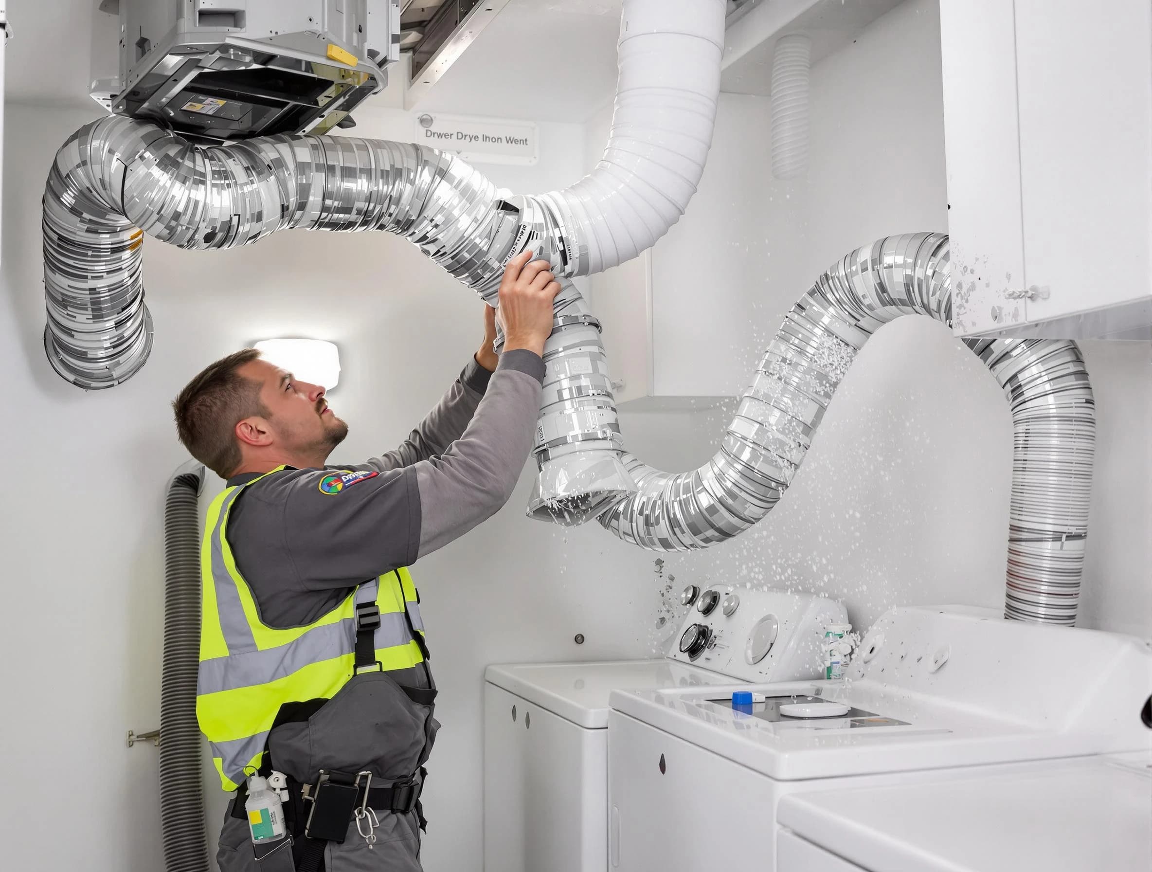 Sun City West Dryer Vent Cleaning technician performing detailed dryer exhaust vent cleaning at a home in Sun City West