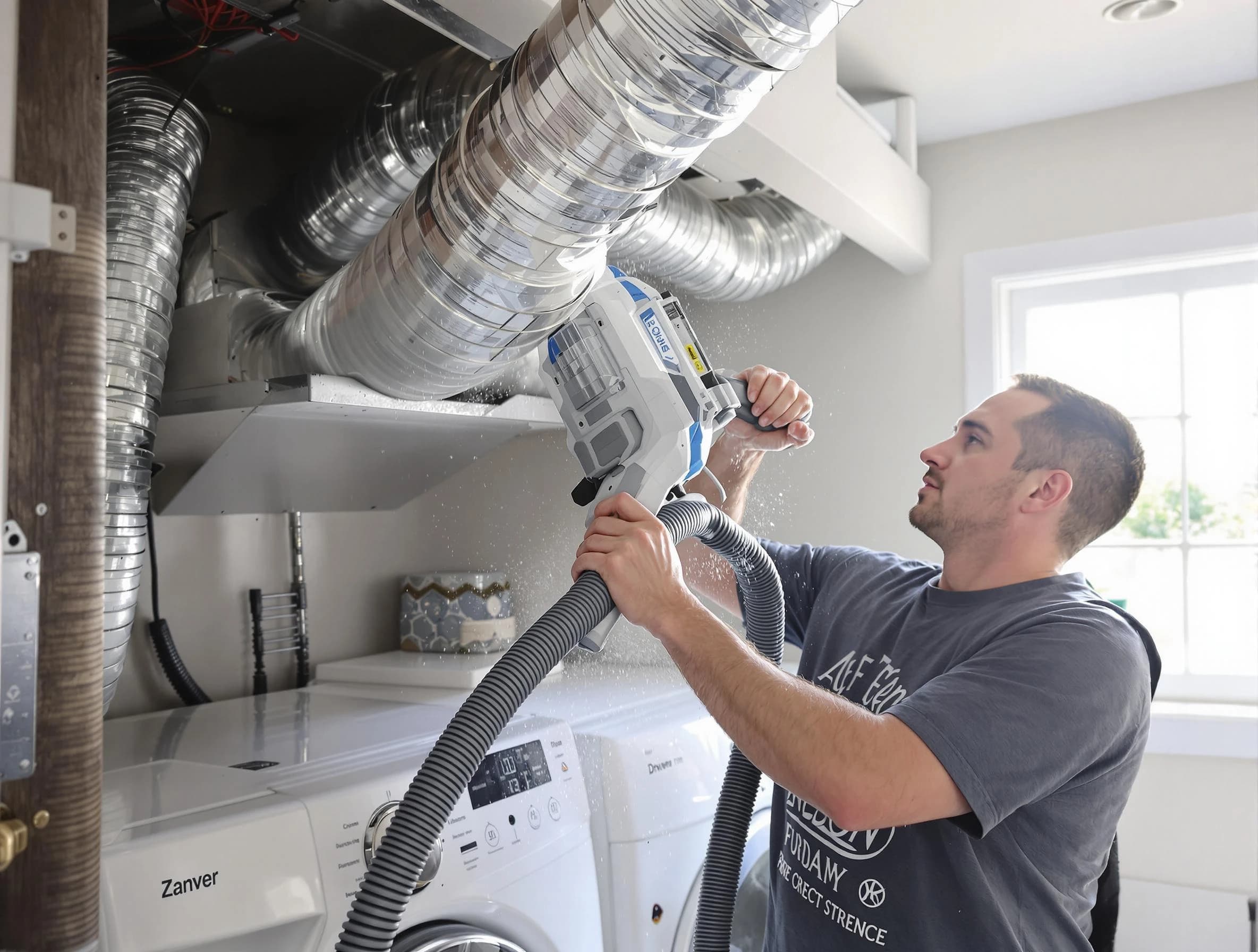 Sun City West Dryer Vent Cleaning specialist cleaning deep within a dryer vent duct system in Sun City West