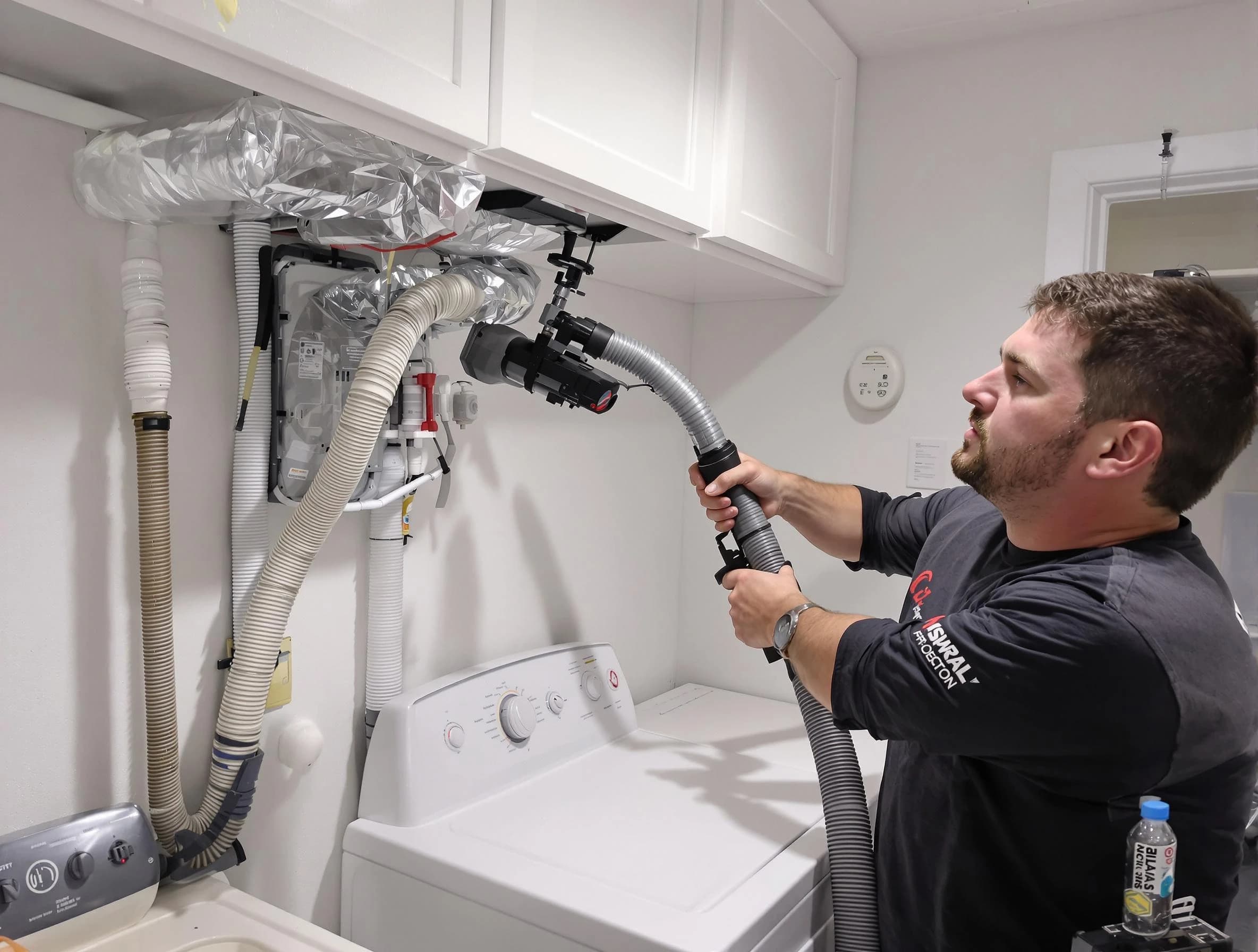 Sun City West Dryer Vent Cleaning certified technician performing safety-focused gas dryer vent cleaning in Sun City West