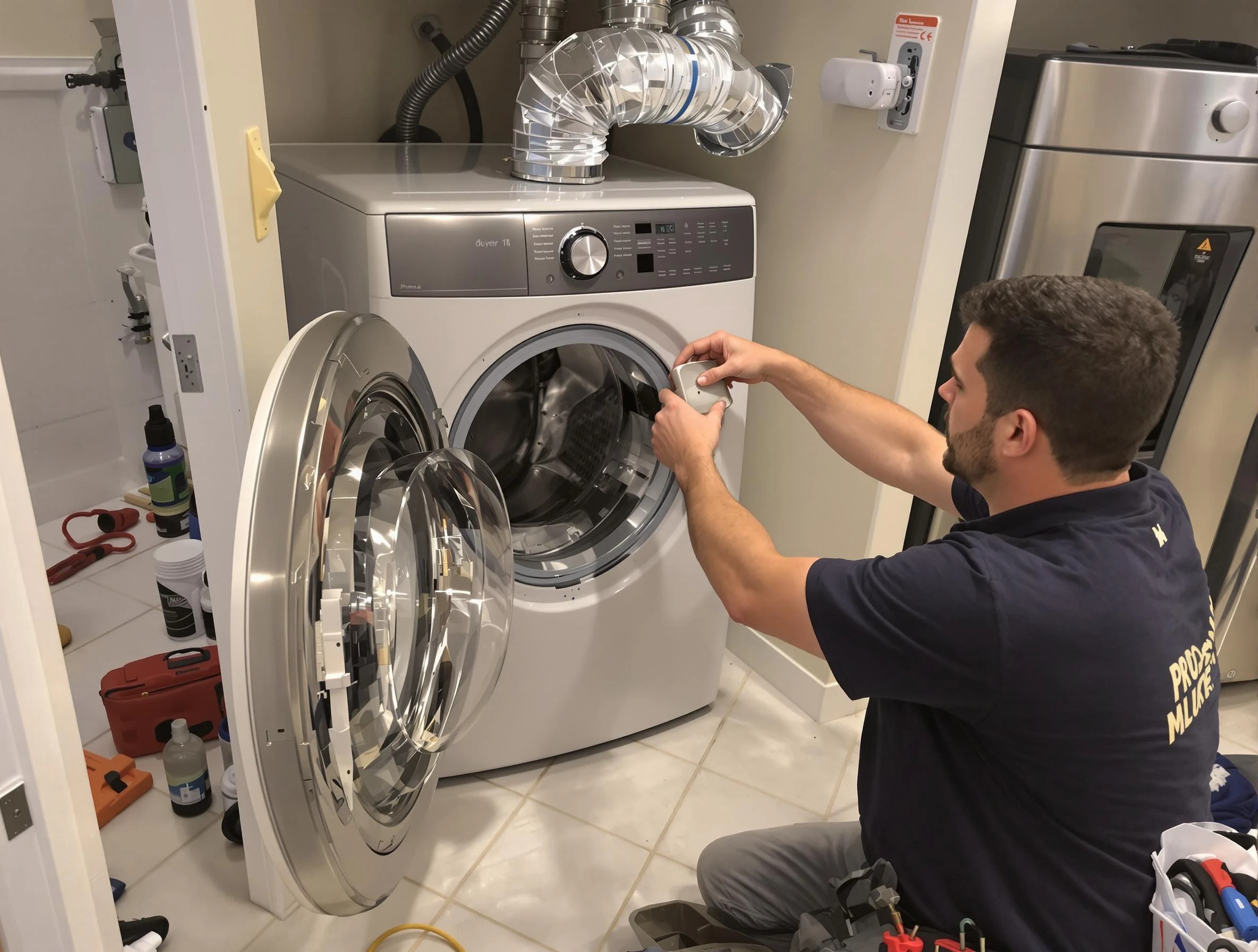 Sun City West Dryer Vent Cleaning technician performing precise dryer vent hose installation in Sun City West